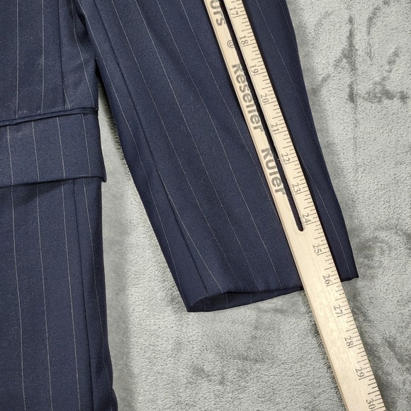 Hickey Freeman Blazer Mens 43 Long Loro‎ Piana Navy Blue Pinstripe Wool - Picture 14 of 16